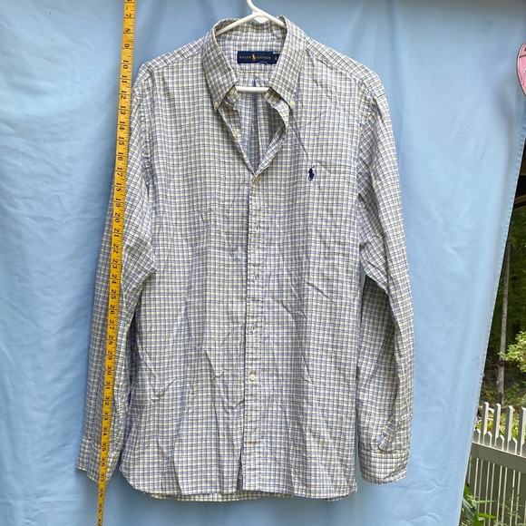 Ralph Lauren Men's White and Blue Plaid Shirt - Picture 1 of 4